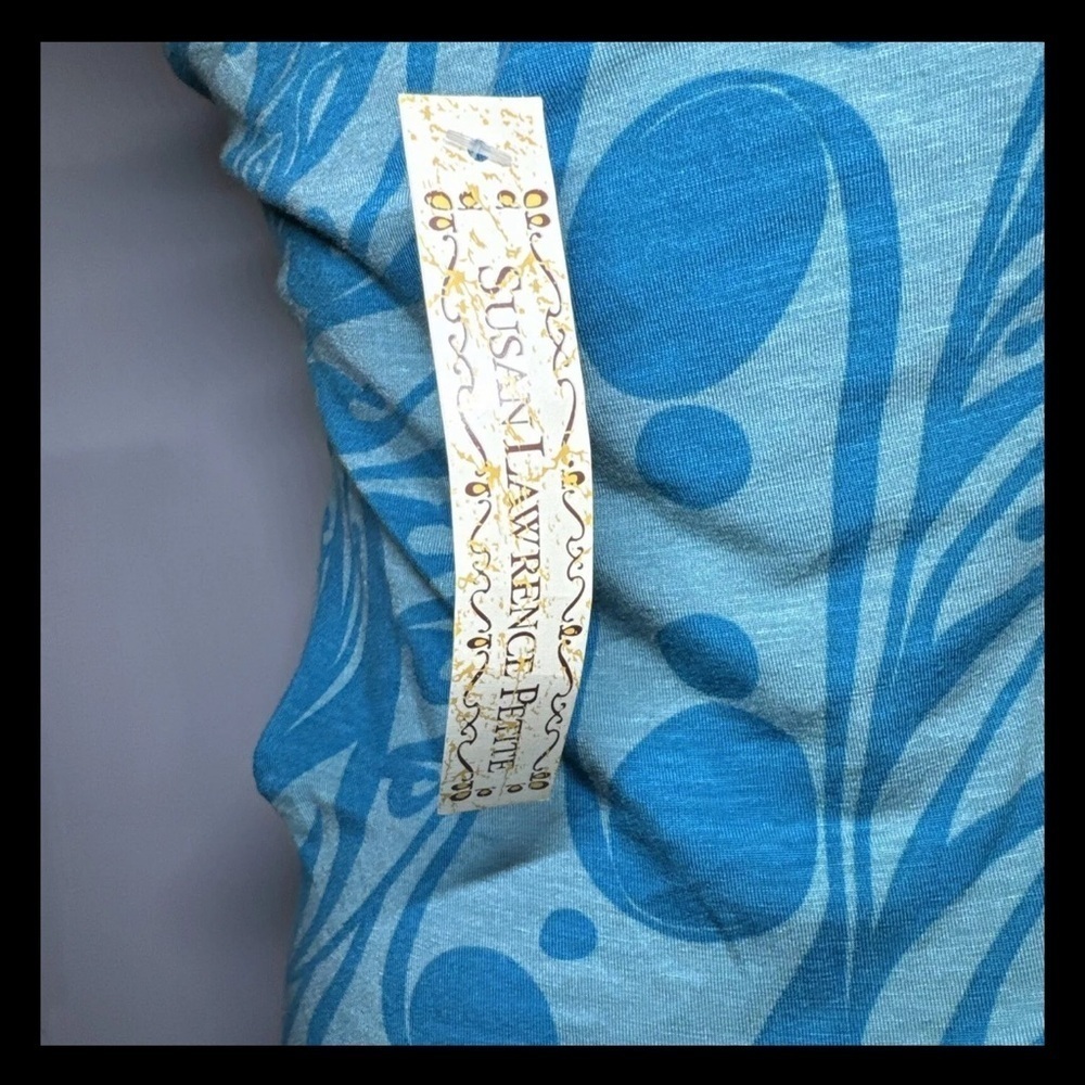 NWT Y2K Long Tube Top Susan Lawrence Tropical Shirt Halter Beads Tie Up Stretch - Picture 4 of 7